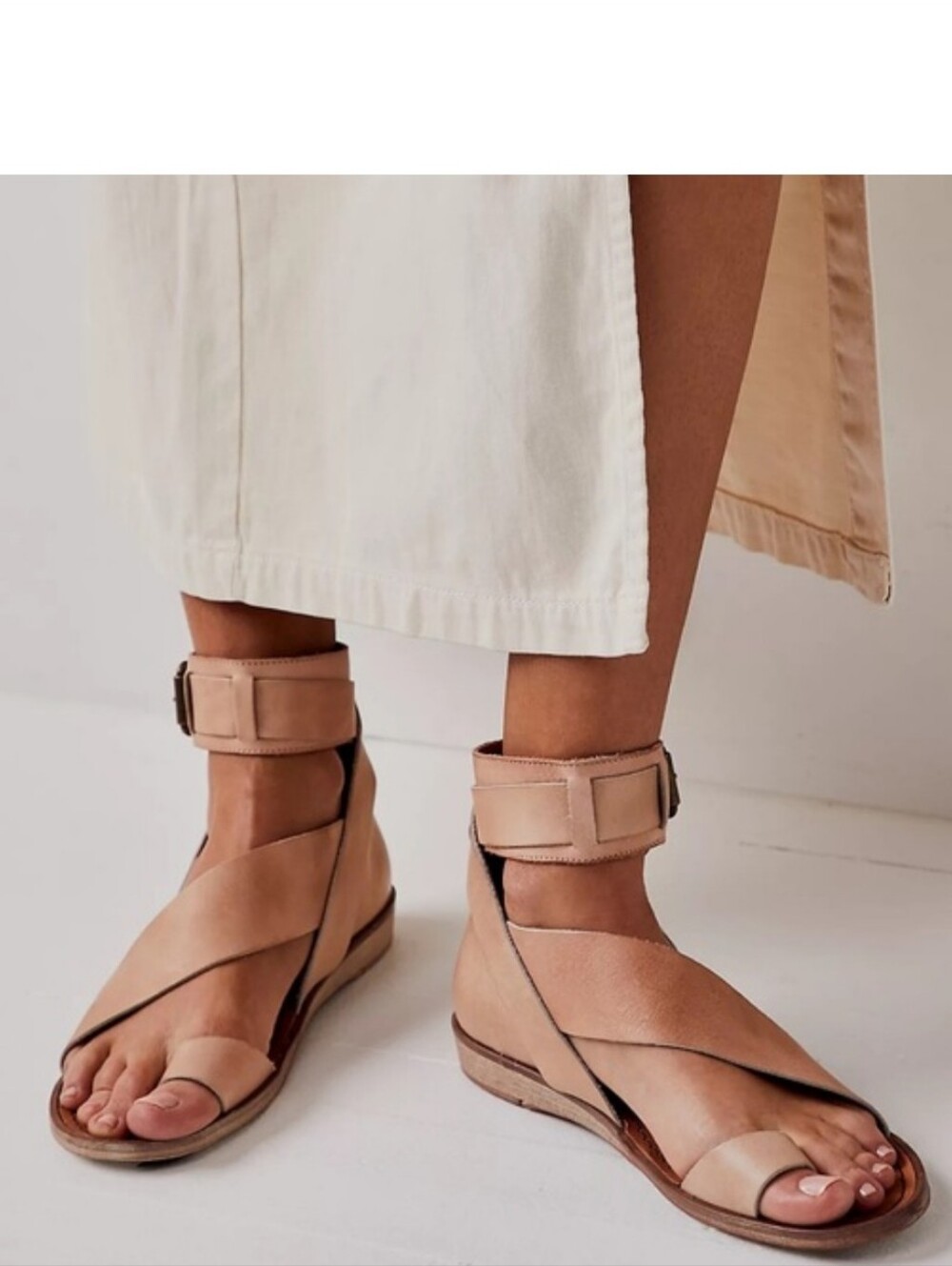 FREE PEOPLE Vale Boot Sandals Size 37/7 Make Up Summer Buckle Strappy NWOT